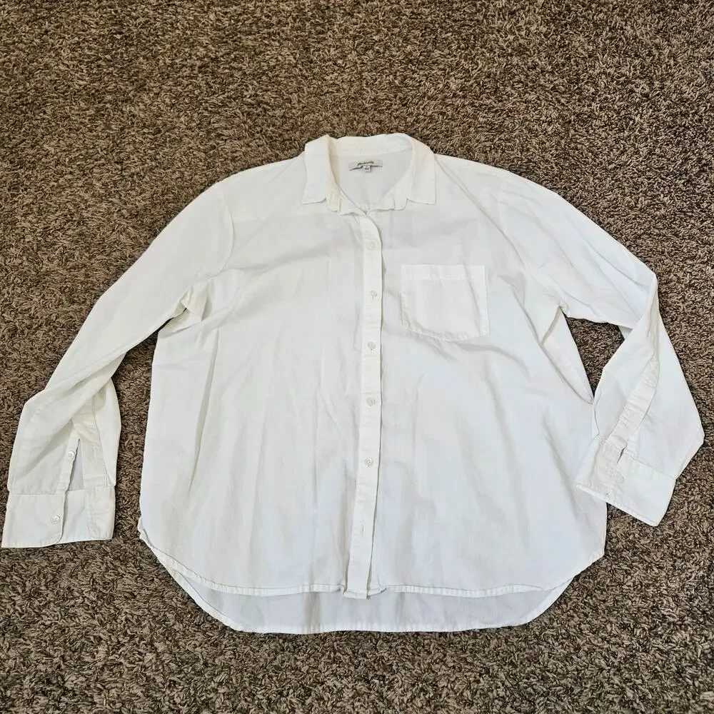 Madewell Drapey Oversized Boyshirt in Pure White Large - Picture 2 of 7